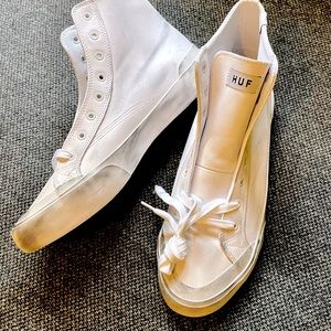 HUF Classic Hi / White Leather Size 11